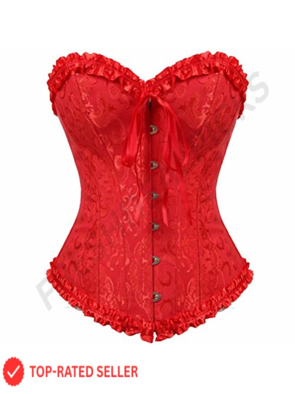 Corset Top Bustier Lingerie Zipper Front Flower Burlesque Vintage Waist Training